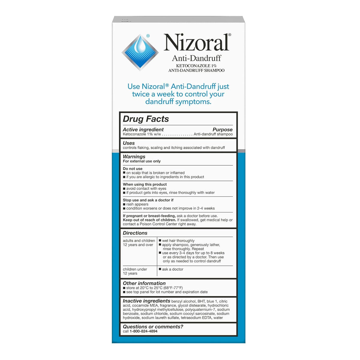 Nizoral Anti-Dandruff Shampoo with 1% Ketoconazole, Fresh Scent, 7 Fl Oz
